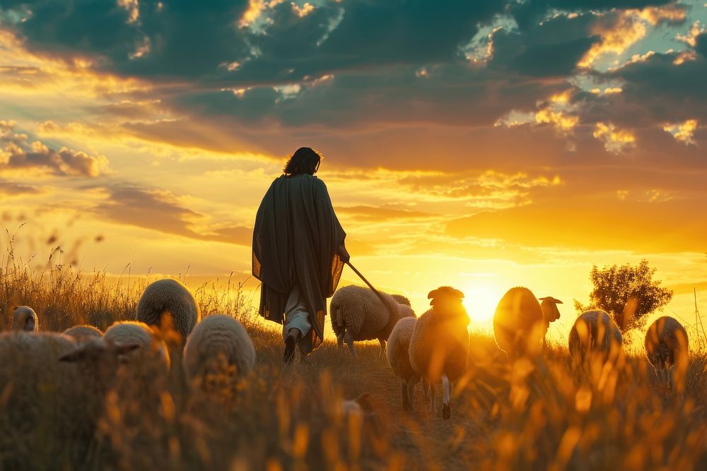 Jesus sheep livestock herding.