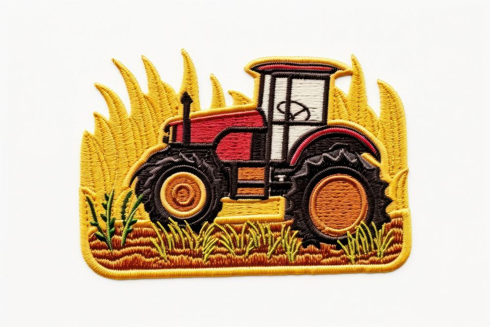 Agriculture tractor vehicle red.