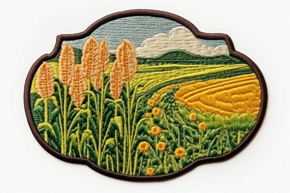 Agriculture embroidery pattern plant.