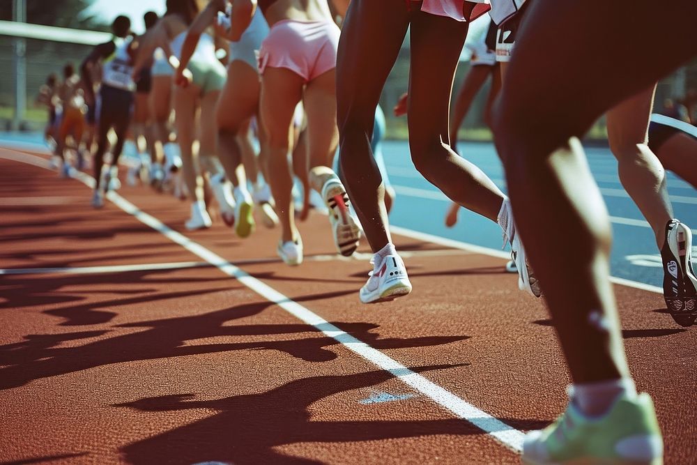 Relay race footwear running athlete.