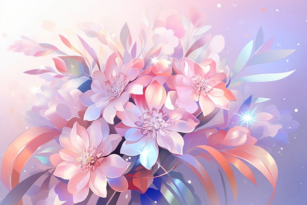 Flower bouquet art chandelier graphics.