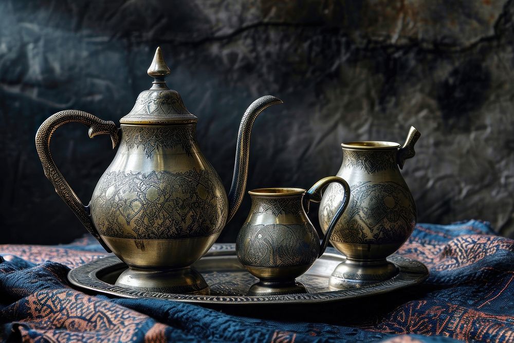 Arabic coffee pot set pottery teapot jug.
