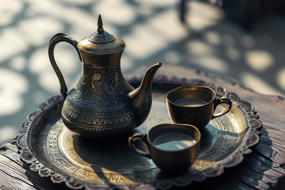 Arabic coffee pot set teapot mug cup.