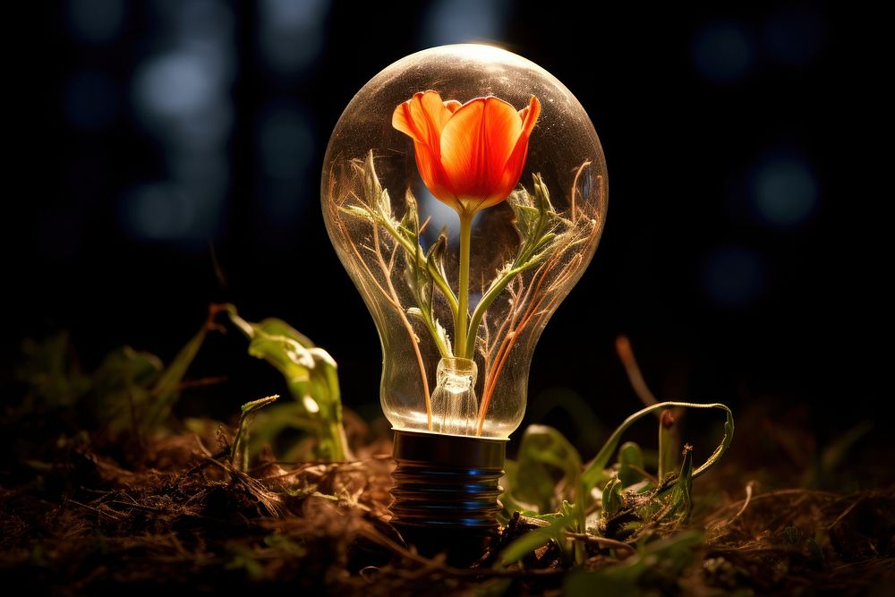 Light bulb poppy flower light | Premium Photo - rawpixel