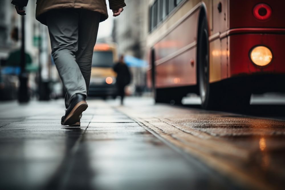 Stepping walking adult man.