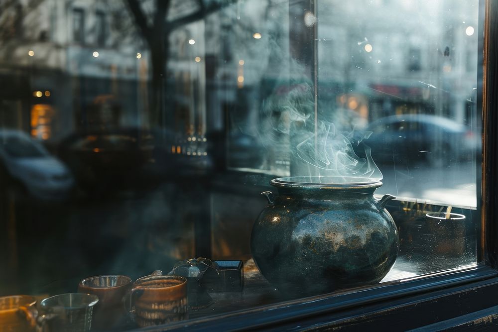 Cauldron lighting window glass.