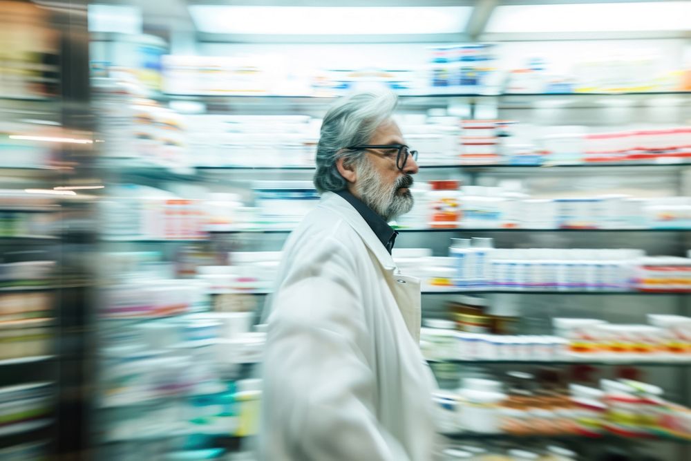 Pharmacist adult store white.