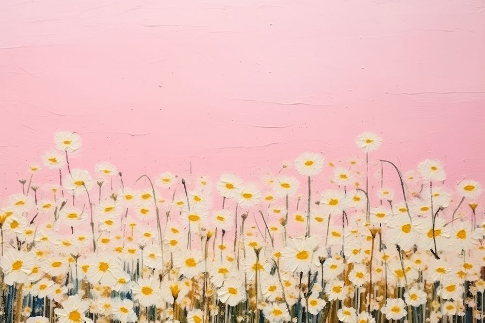 Flower daisy field art outdoors painting.