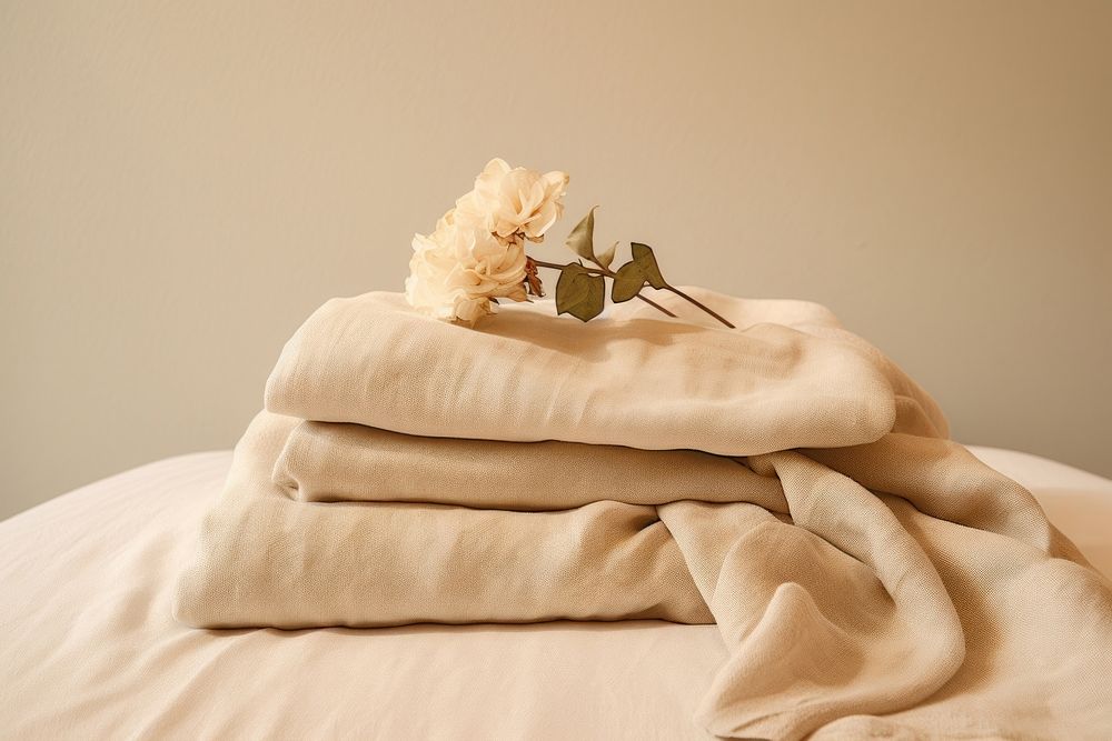 Photo of towel blanket pillow linen.