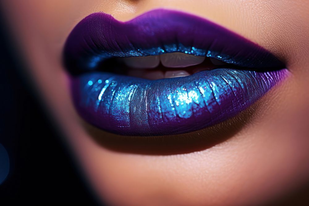 Purple blue lip perfection.