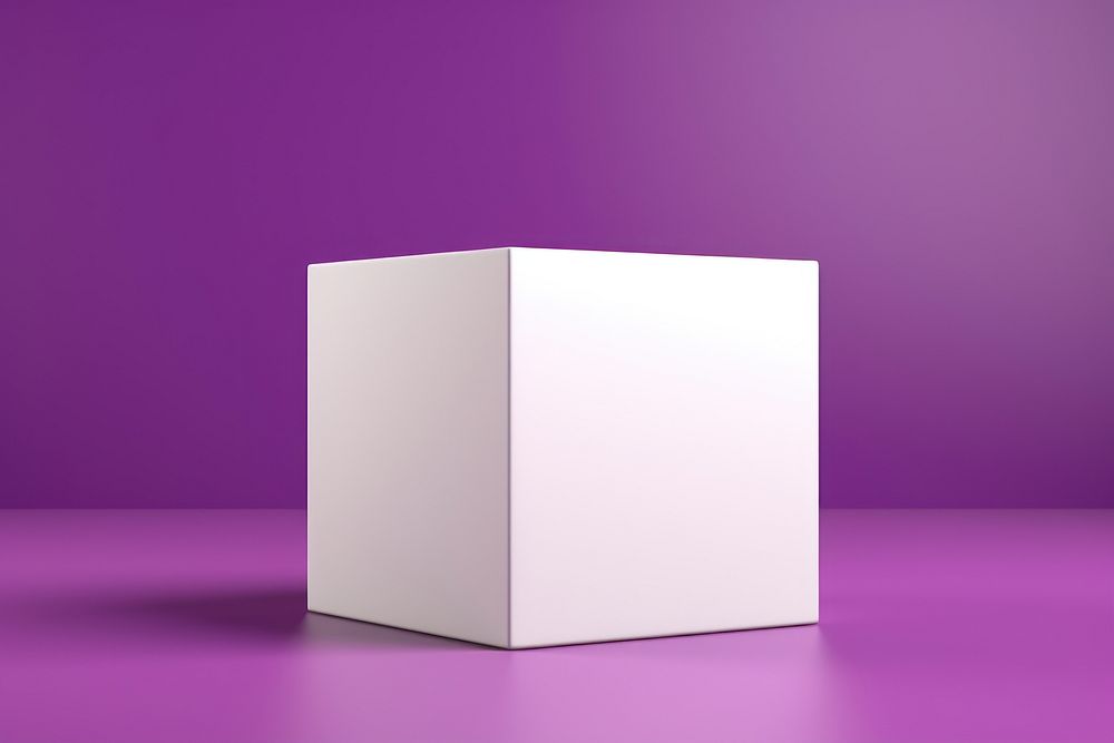 Box  purple carton white.