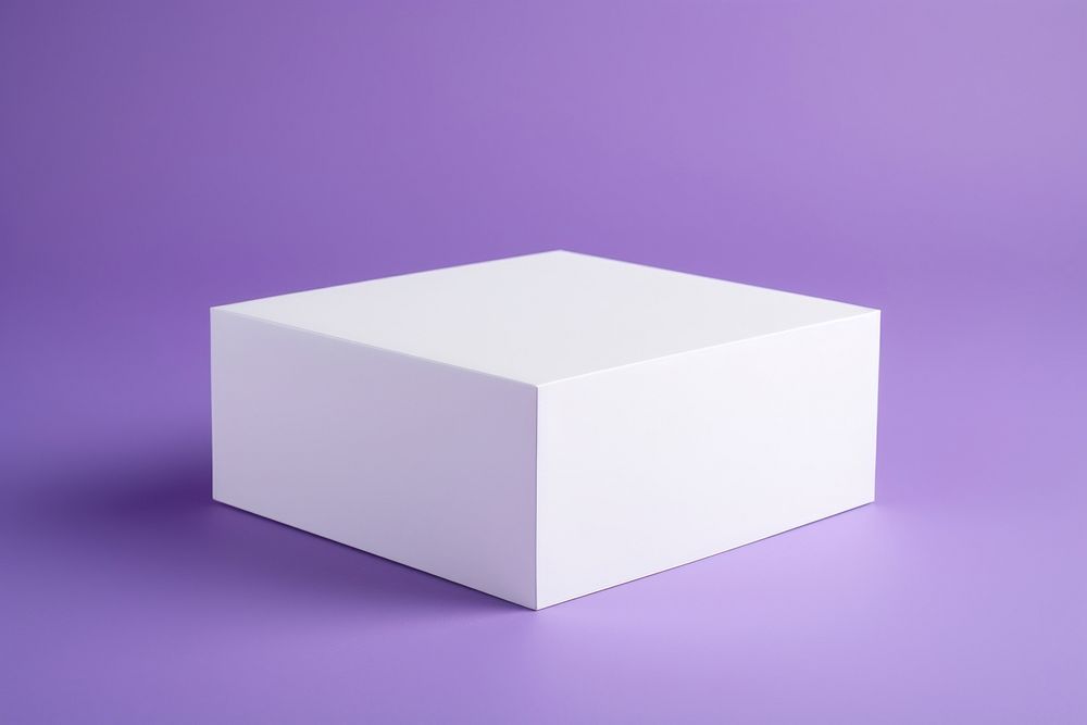 Box  purple carton white.