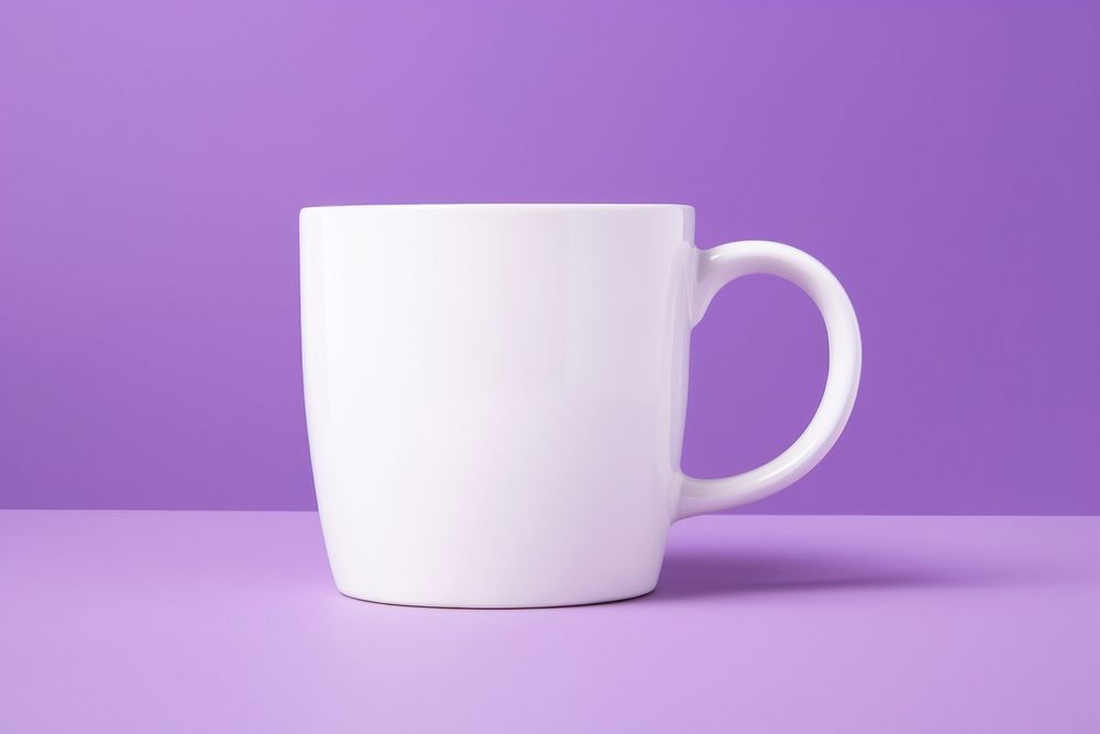 Coffee cup  purple drink mug.