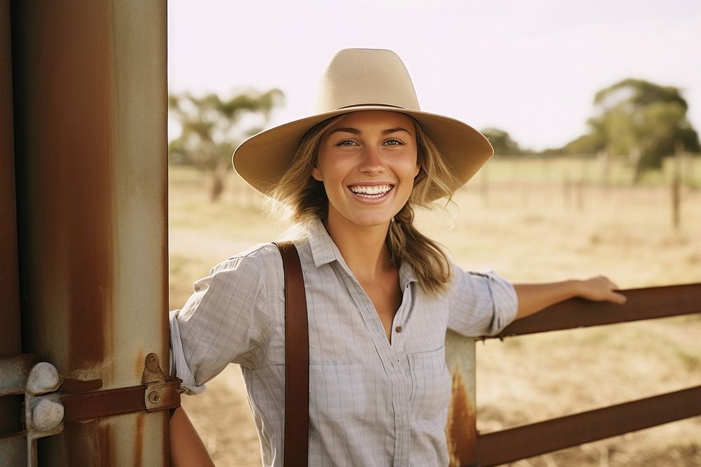 A female farmer smiling adult field.
