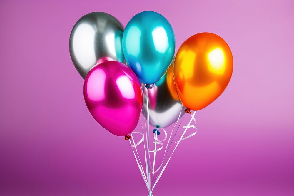 Photo of a foil balloons anniversary celebration decoration.