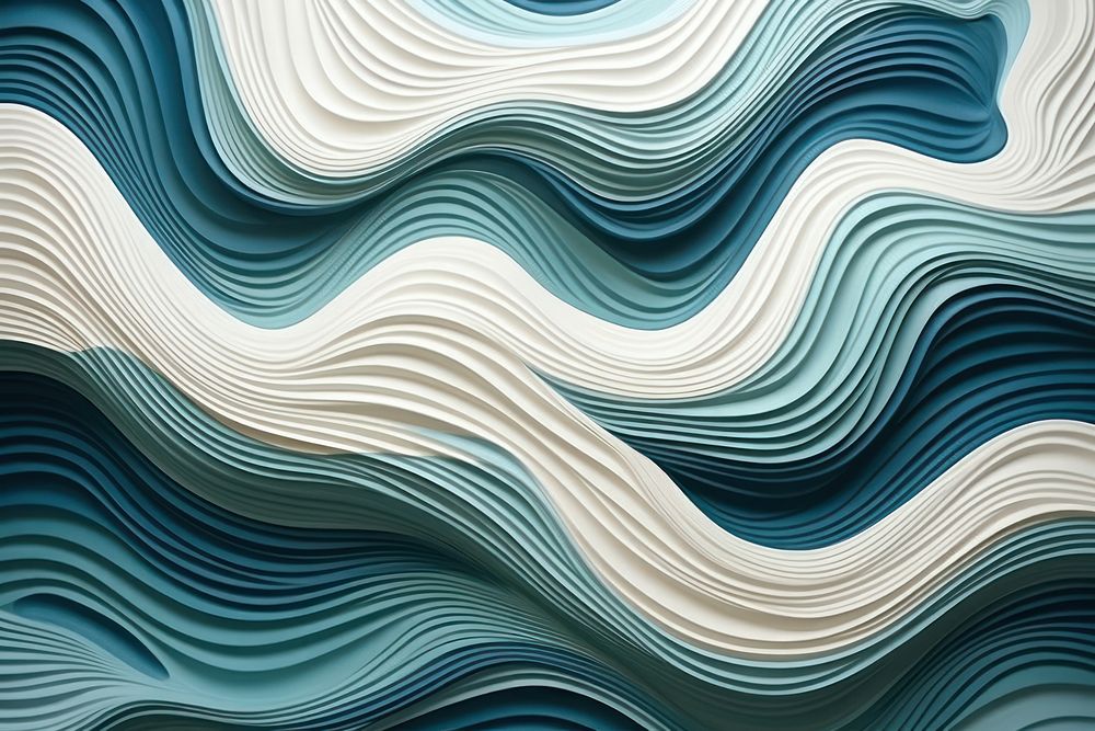 Abstract art with wavy waves turquoise pattern backgrounds.