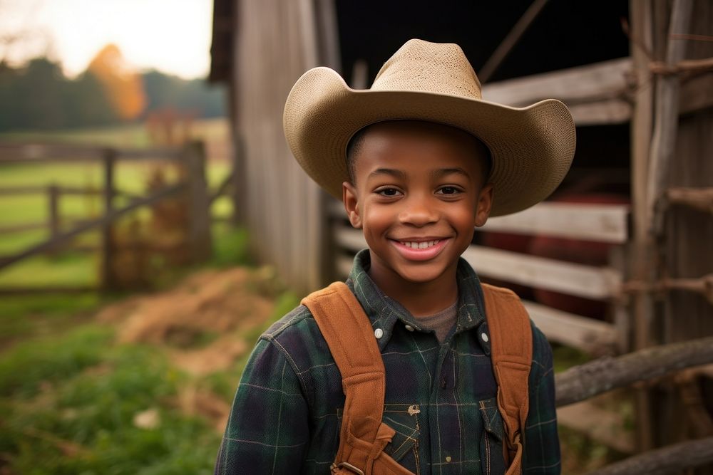 Black kid farmers smiling field smile.