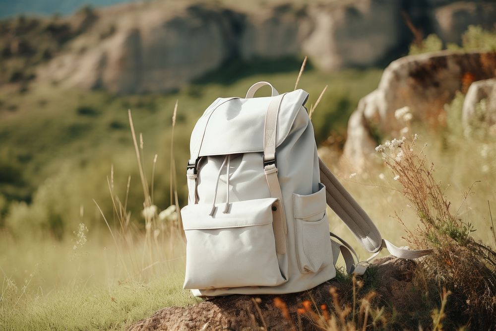 Backpack bag  landscape adventure mountain.