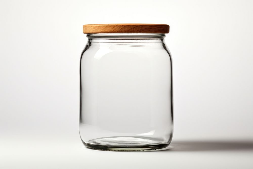 Food glass container  bottle jar white background.