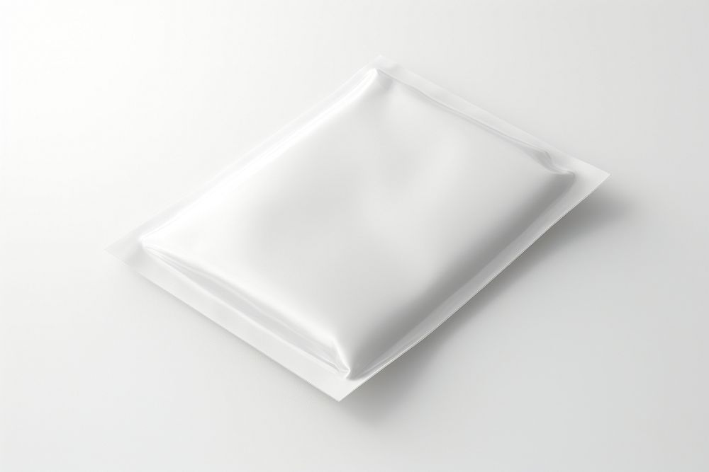 Plastic sachet  white white background simplicity.