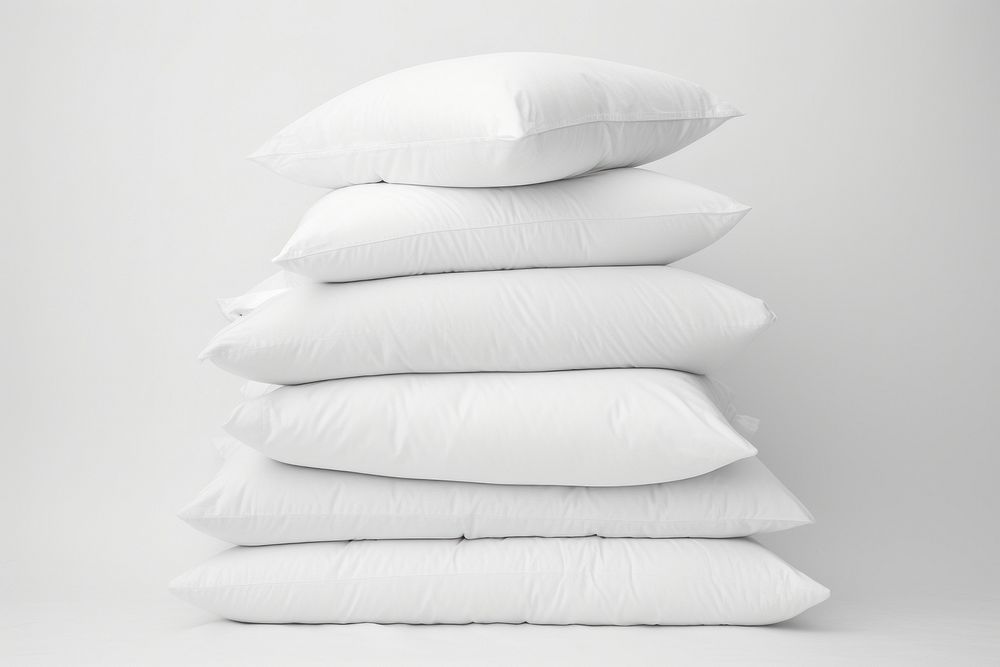 Photo of pillow white cushion white background.