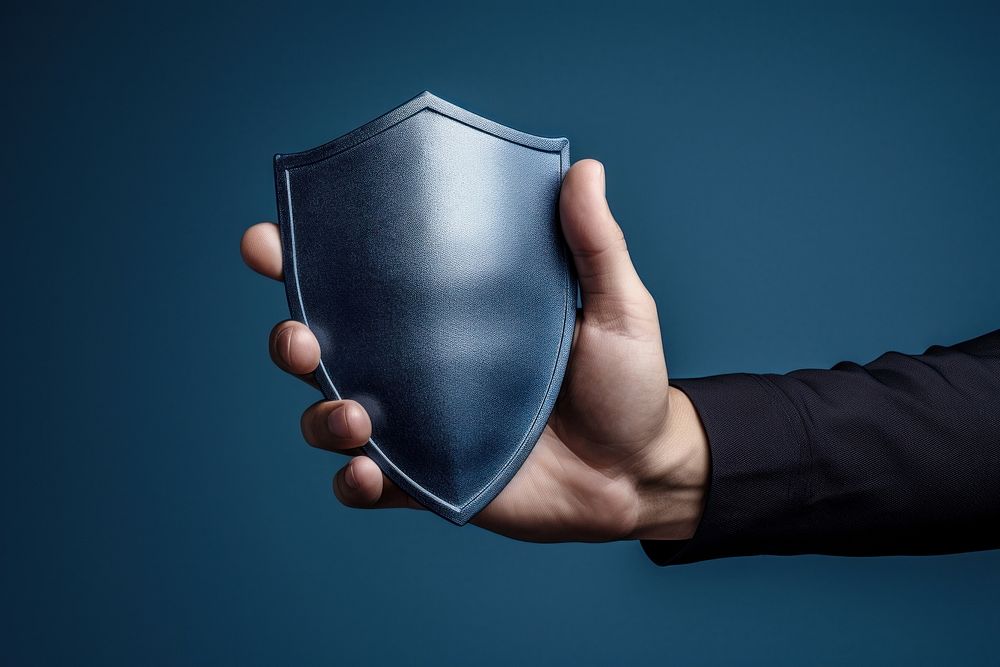 Shield on hand holding accessories protection.