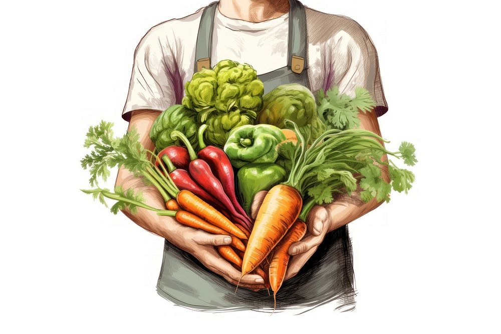 Farmer holding vegetables organic carrot adult.