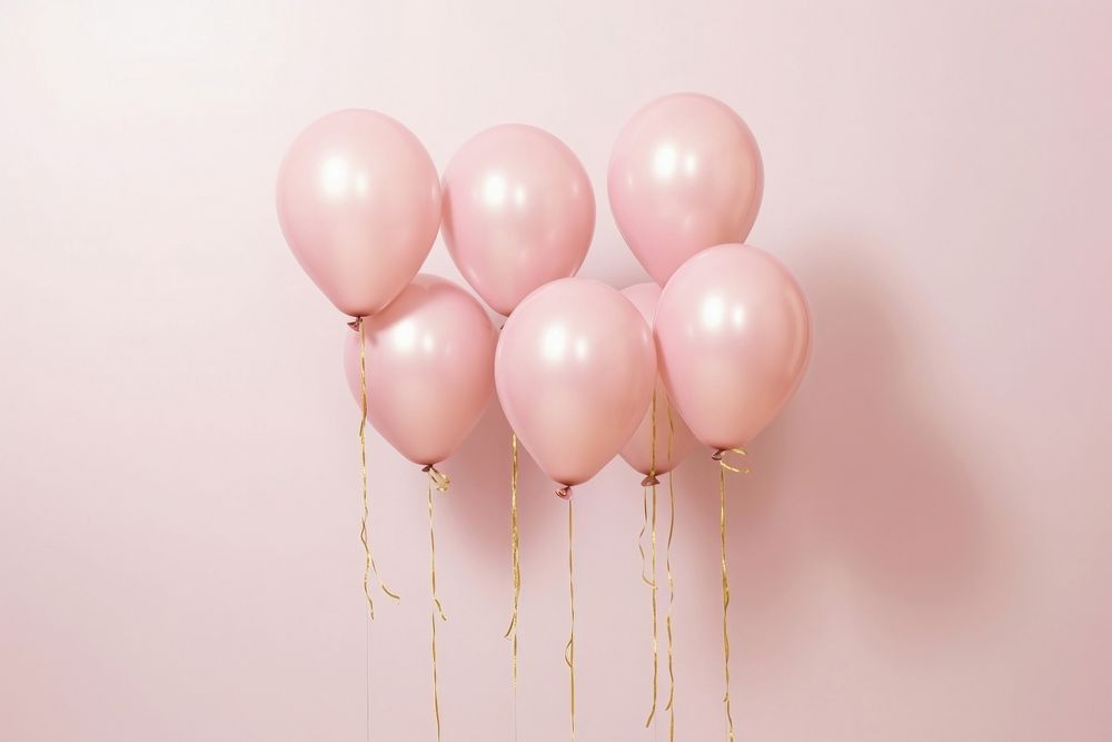 Pink and gold color balloons celebration anniversary decoration.