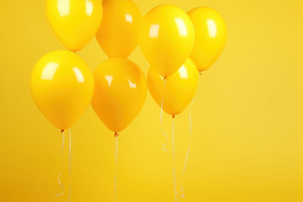 Yellow balloons celebration anniversary decoration.