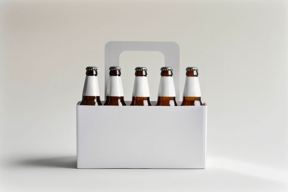 White 4 beer bottle container lighting.