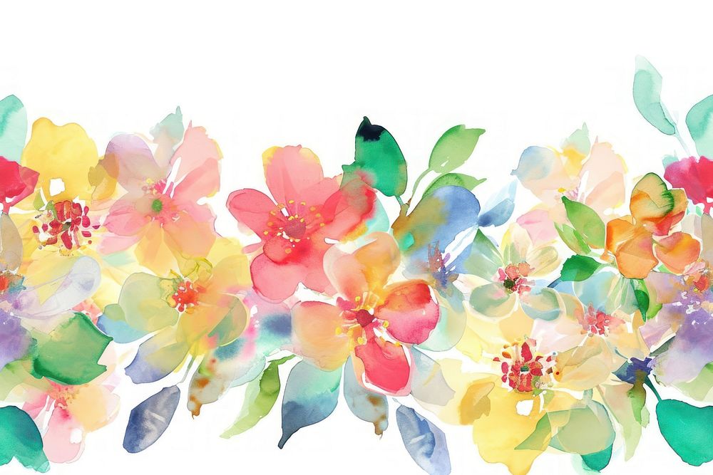 Blossom watercolor border backgrounds pattern flower.