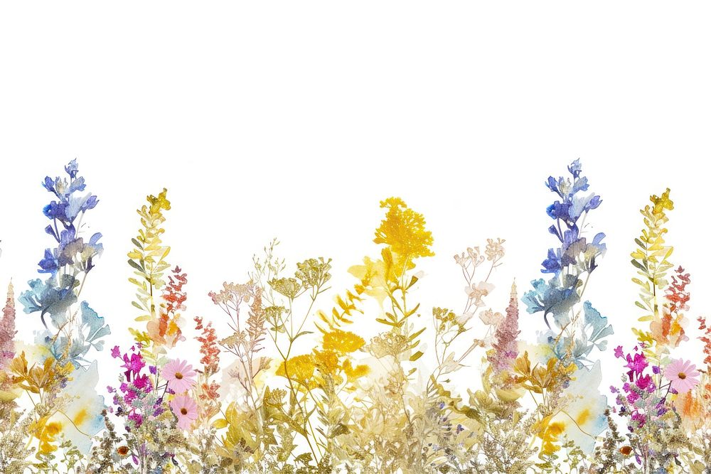 Dried flower watercolor border backgrounds outdoors nature.