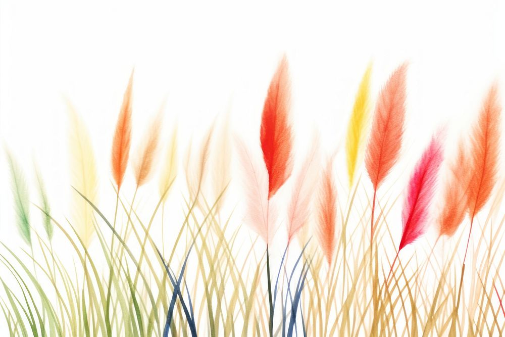 Pampas watercolor border backgrounds outdoors pattern.