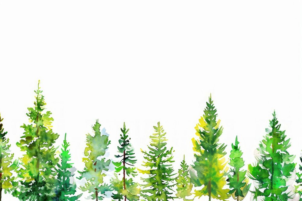 Pine tree watercolor border backgrounds outdoors plant.