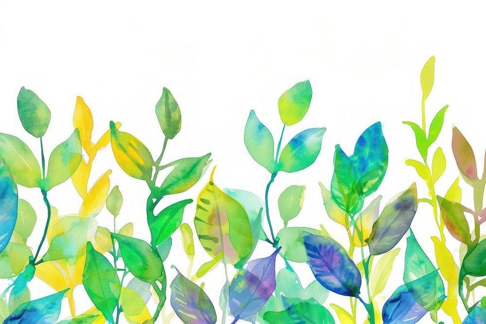 Plant watercolor border backgrounds pattern leaf.