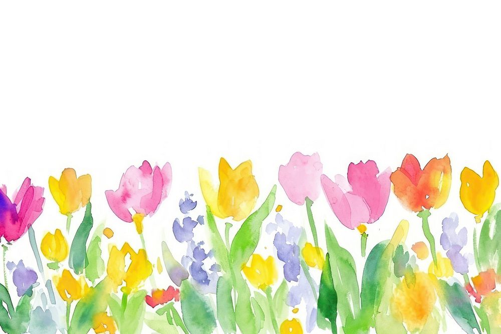 Spring watercolor border backgrounds outdoors flower.
