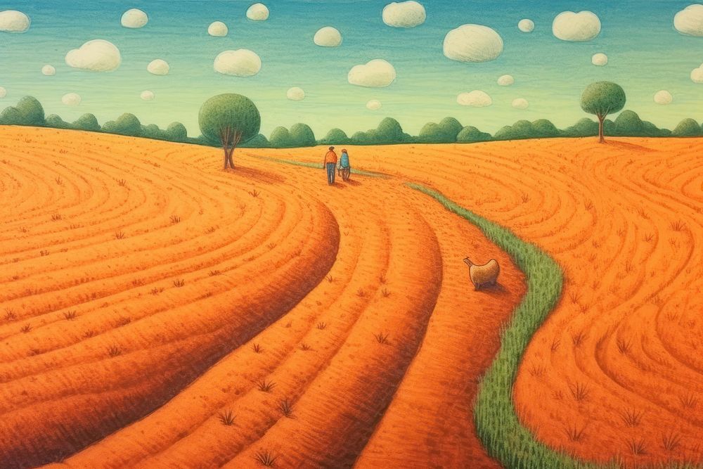 Orange field background agriculture backgrounds landscape.