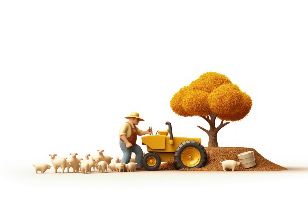Farmer harvesting agriculture livestock outdoors.