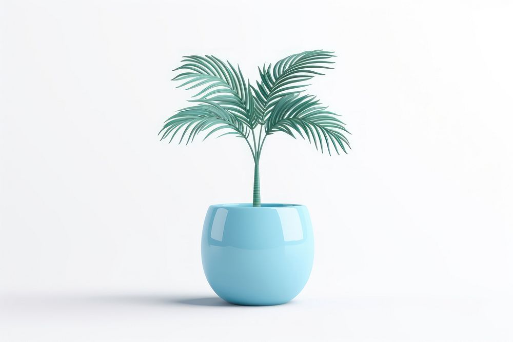 Palm tree plant leaf vase.