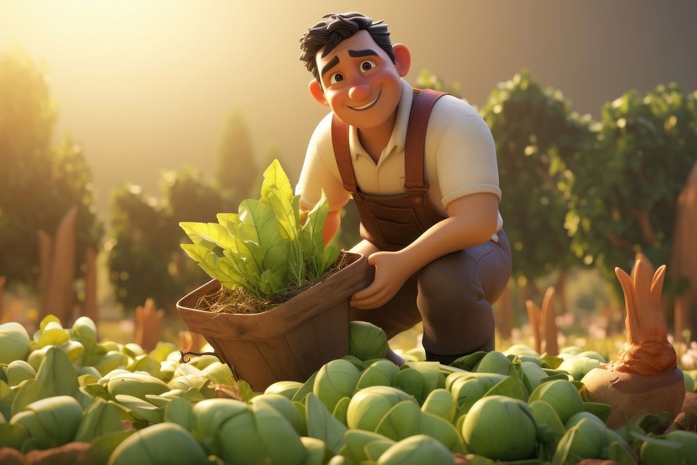 Farmer harvesting crops vegetable plant adult.