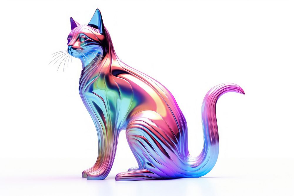 Cat icon iridescent animal mammal pet.