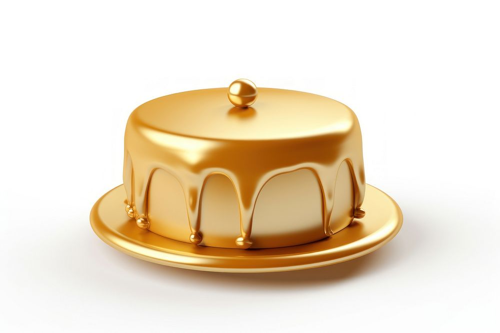Cake icon dessert food gold.