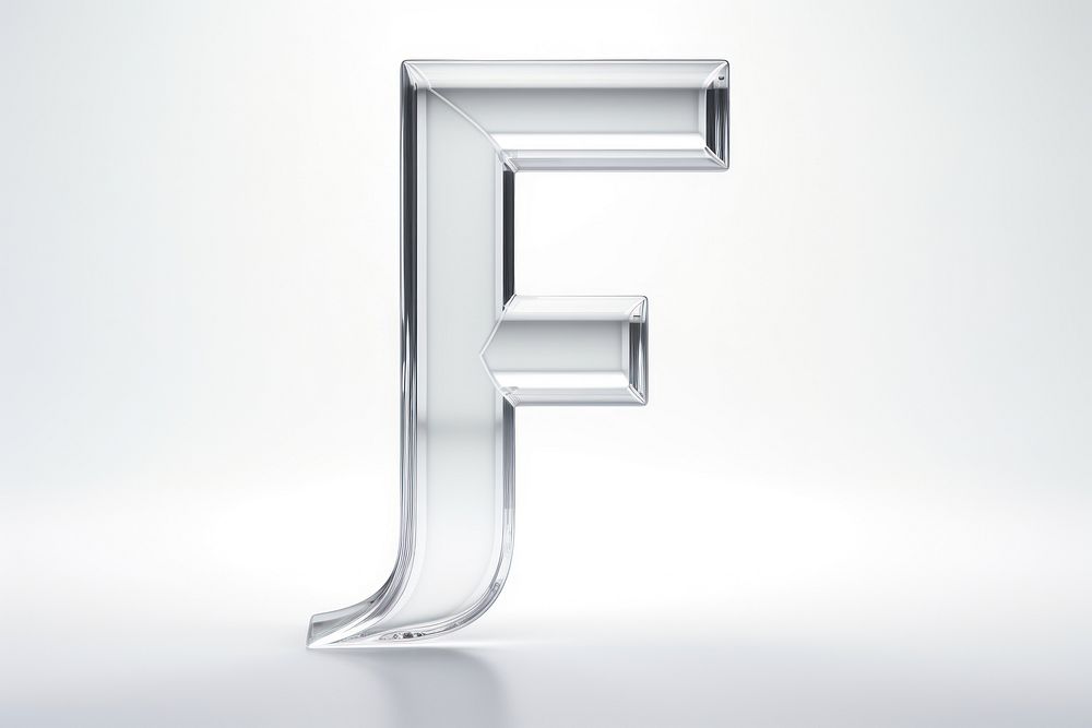 Alphabet F shape text white background letterbox.