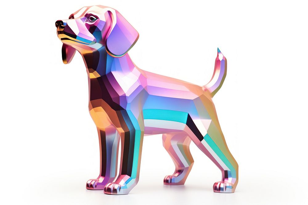Beagle dog icon iridescent animal mammal pet.