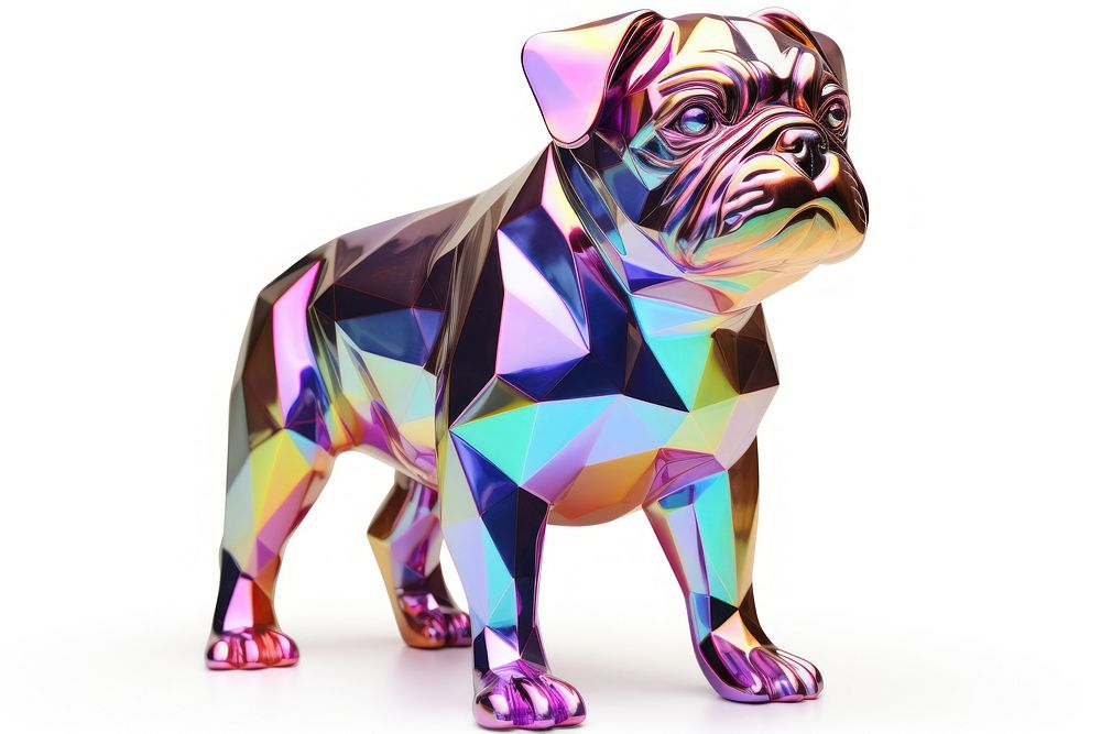 Bulldog icon iridescent mammal animal pet.