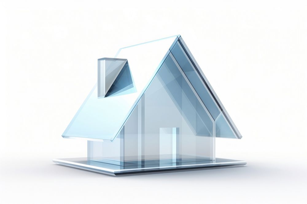 House simple icon glass white background architecture.