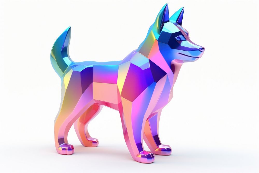 Husky dog icon iridescent mammal animal purple.