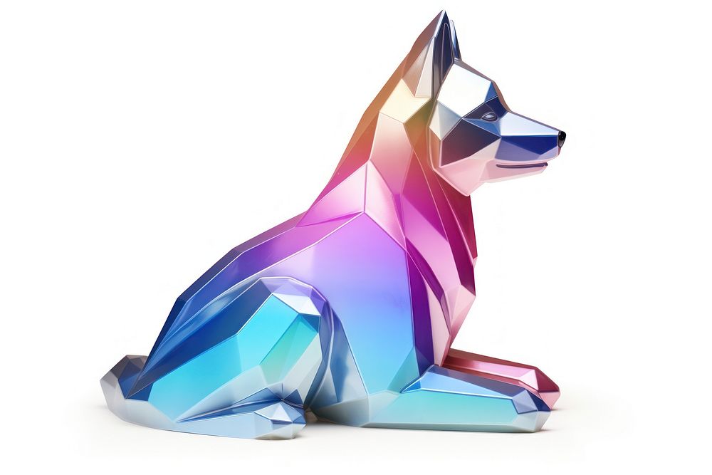 Husky dog icon iridescent animal mammal pet.