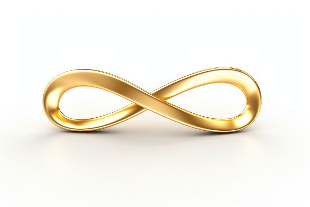 Infinity line icon gold jewelry white background.