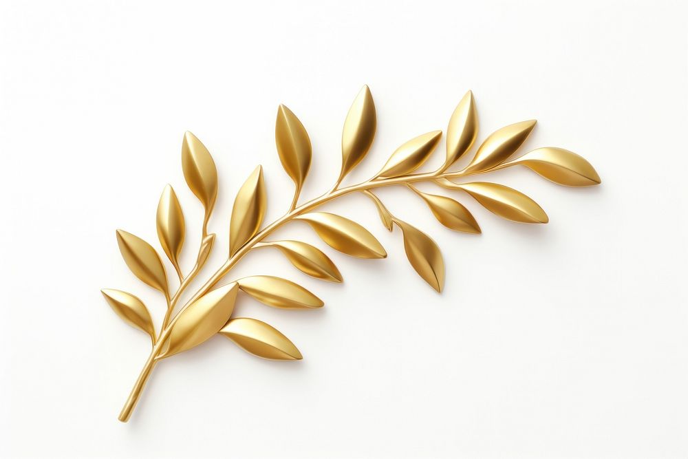 Olive leaves gold jewelry pattern.